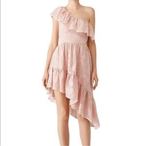 LoveShackFancy Pamela One-Shoulder  Eyelet Dress